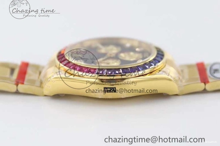 Diamonds YG Edition 1:1 Best Steel YG TWF on YG Dial Daytona A7750 116595RBOW 904L Bracelet Black 0306